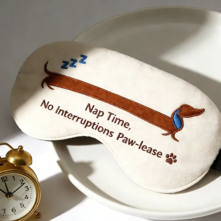 Personalized Embroidered Dachshund Humorous Sleep Mask Custom Text All Day Comfort Whimsical Sleep Pal