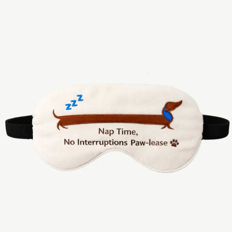 Personalized Embroidered Dachshund Humorous Sleep Mask Custom Text All Day Comfort Whimsical Sleep Pal