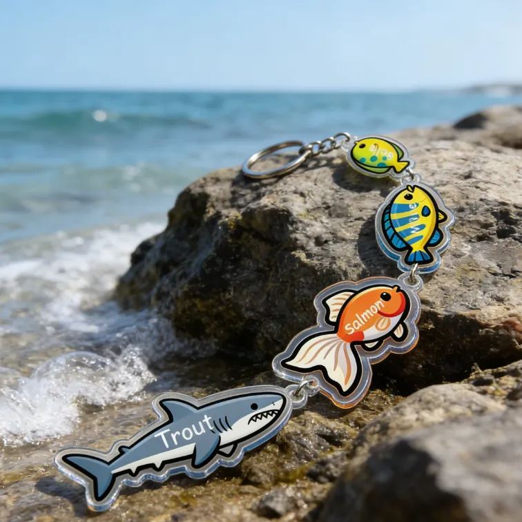 Personalized Big Fish Small Fish Keychain Family Bonding Gift Engraved Keychain Meaningful Present for Mom Dad Kids