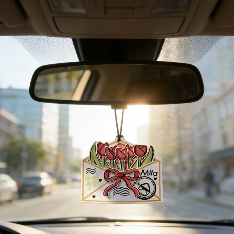 Personalized Blossom Envelope Keychain Engraved Keychain Meaningful Gift for Partners Love Message Holiday Present