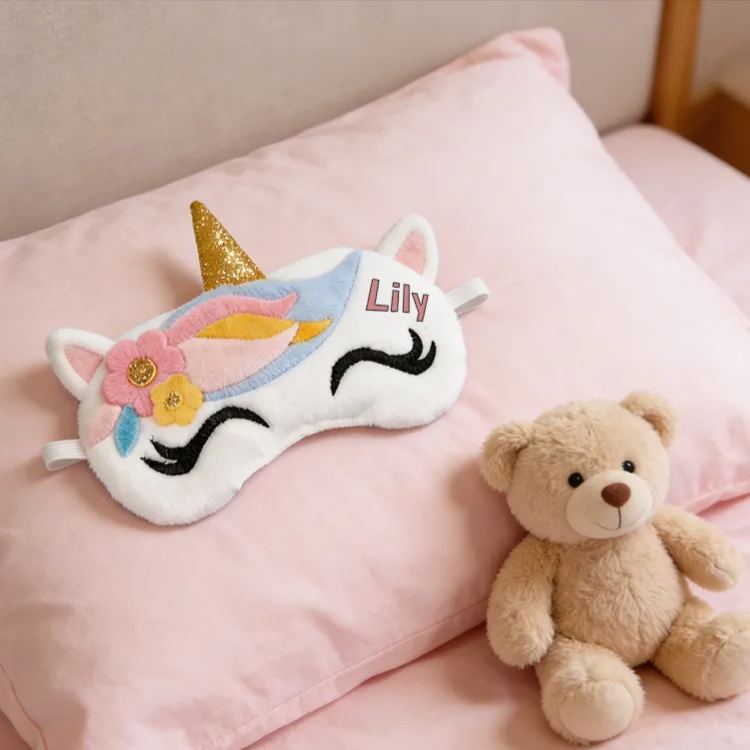 Personalized Engravable Cute Creature Sleep Mask Cozy Eye Cover Pastel Gift for Children