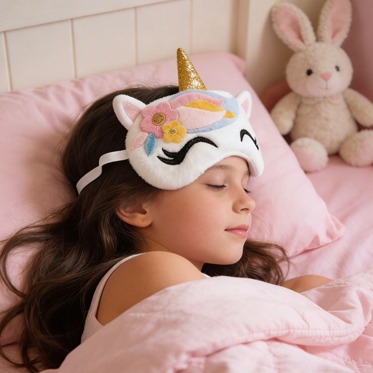 Personalized Engravable Cute Creature Sleep Mask Cozy Eye Cover Pastel Gift for Children