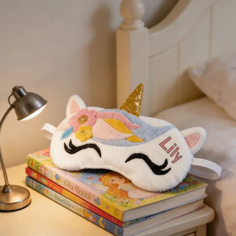 Personalized Engravable Cute Creature Sleep Mask Cozy Eye Cover Pastel Gift for Children