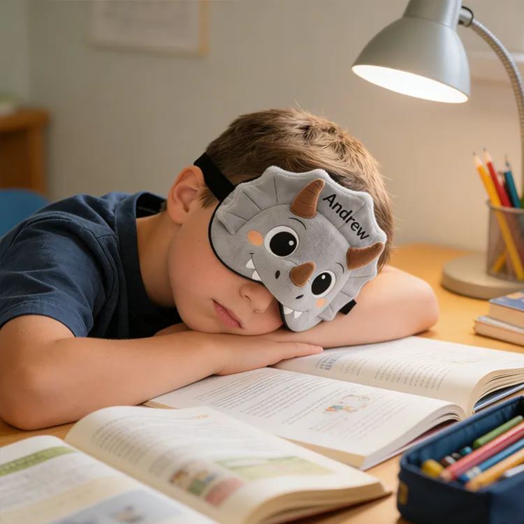 Personalized Whimsical Dinosaur Sleep Eye Mask Engravable Eye Cover Comfortable Gift for Children