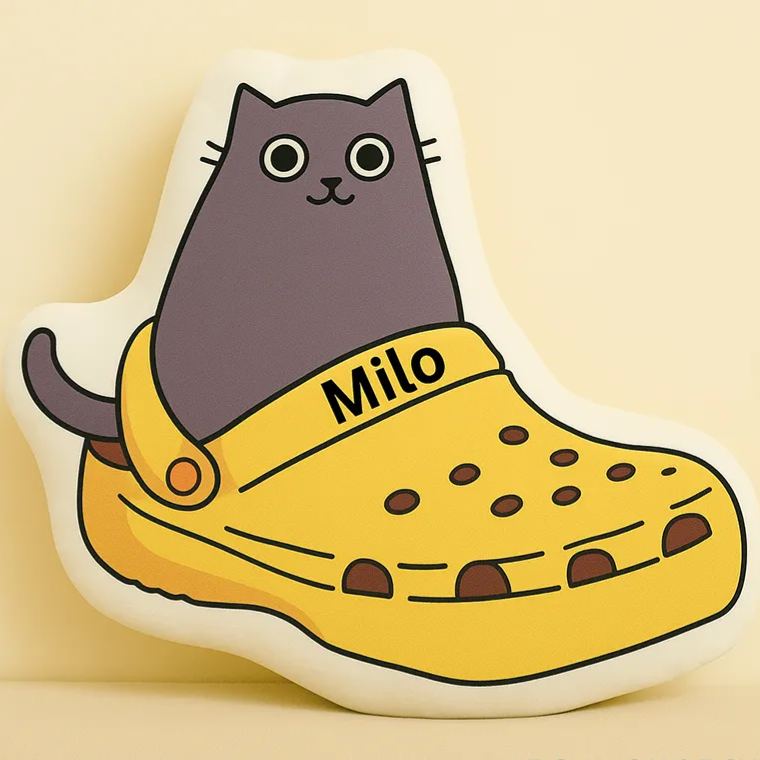 Personalized Cute Cat Throw Pillow Custom Pillow with Name Cute Plush Decor Gift for Kids Cat Lovers Home Decoration