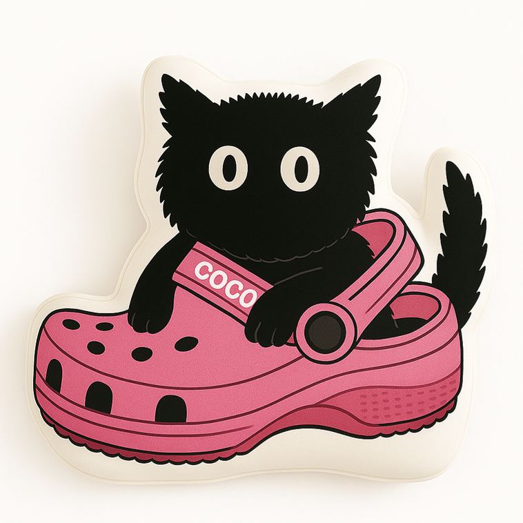 Personalized Cute Cat Throw Pillow Custom Throw Pillow with Name Black Cat Pillow Cute Plush Decor Gift for Kids Cat Lovers Home Decoration