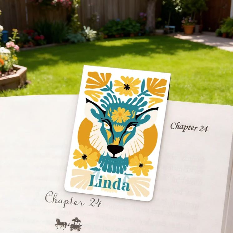 Personalized Multicolor Abstract Animal Illustration Flower Magnetic Bookmark Clip Birthday Gift for Reading Lovers Teachers Students