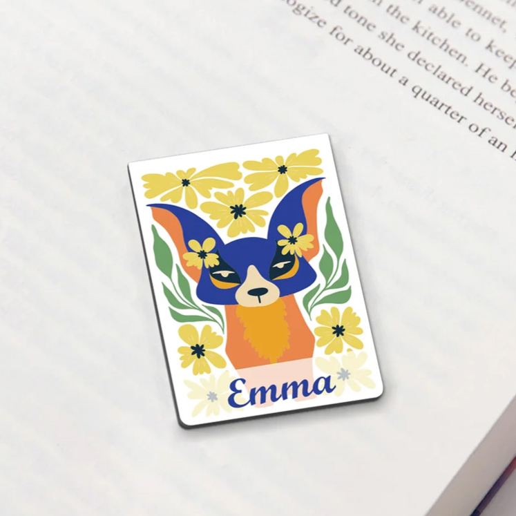 Personalized Multicolor Abstract Animal Illustration Flower Magnetic Bookmark Clip Birthday Gift for Reading Lovers Teachers Students