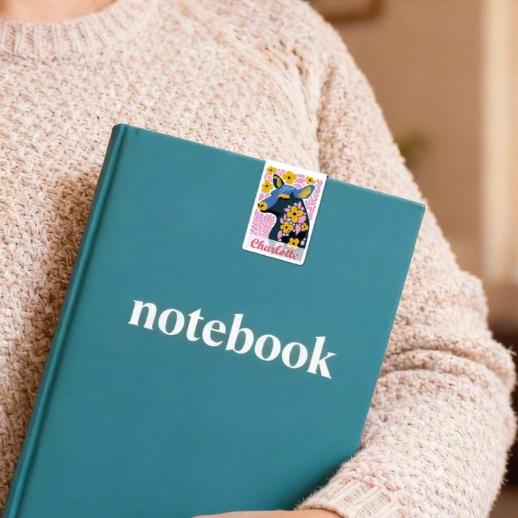 Personalized Multicolor Abstract Animal Illustration Flower Magnetic Bookmark Clip Birthday Gift for Reading Lovers Teachers Students