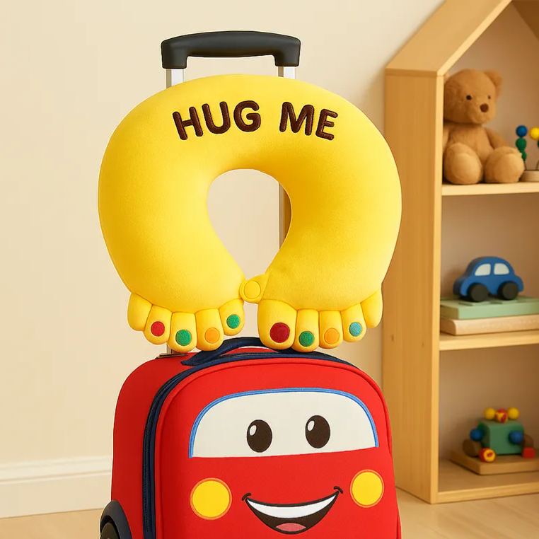 Personalized Cute Hug Me Throw Pillow Neck Pillow U-Shaped Pillow Funny Travel Pillow with Feet Design Gift for Kids Adults 