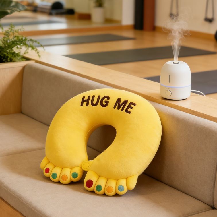 Personalized Cute Hug Me Throw Pillow Neck Pillow U-Shaped Pillow Funny Travel Pillow with Feet Design Gift for Kids Adults 