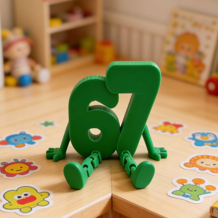 Personalized 3D Printed 67 Flexi Buddy Figurine Desktop Articulating Flexible Toy