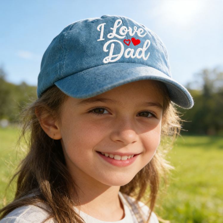 Personalized I Love XX Embroidered Hat Perfect Gift For Family  kid Baseball Cap