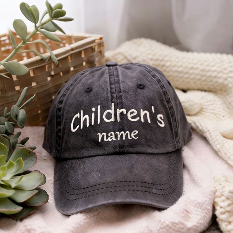 Personalized Embroidered Denim Hat For Kids With Custom Name Graphic kid Baseball Cap