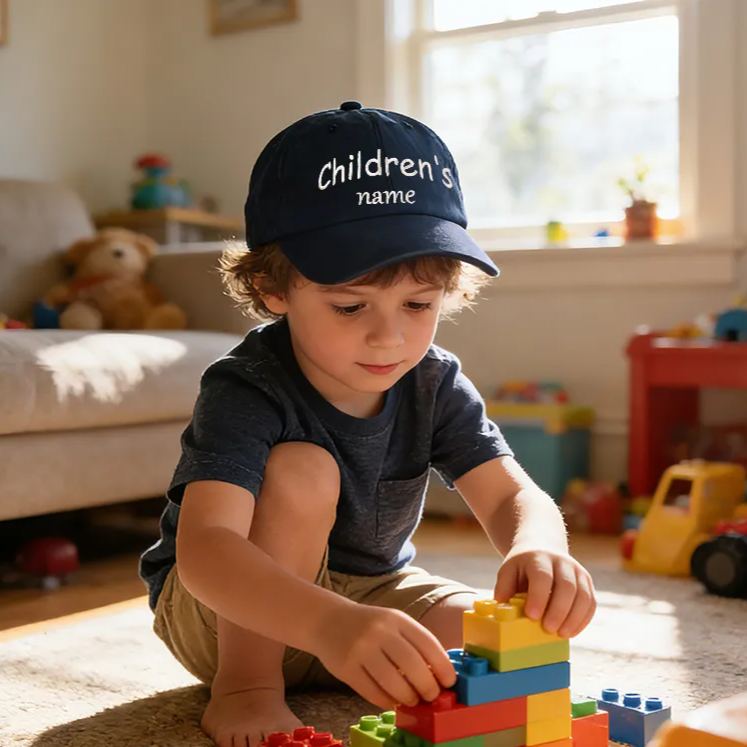 Personalized Embroidered Denim Hat For Kids With Custom Name Graphic kid Baseball Cap