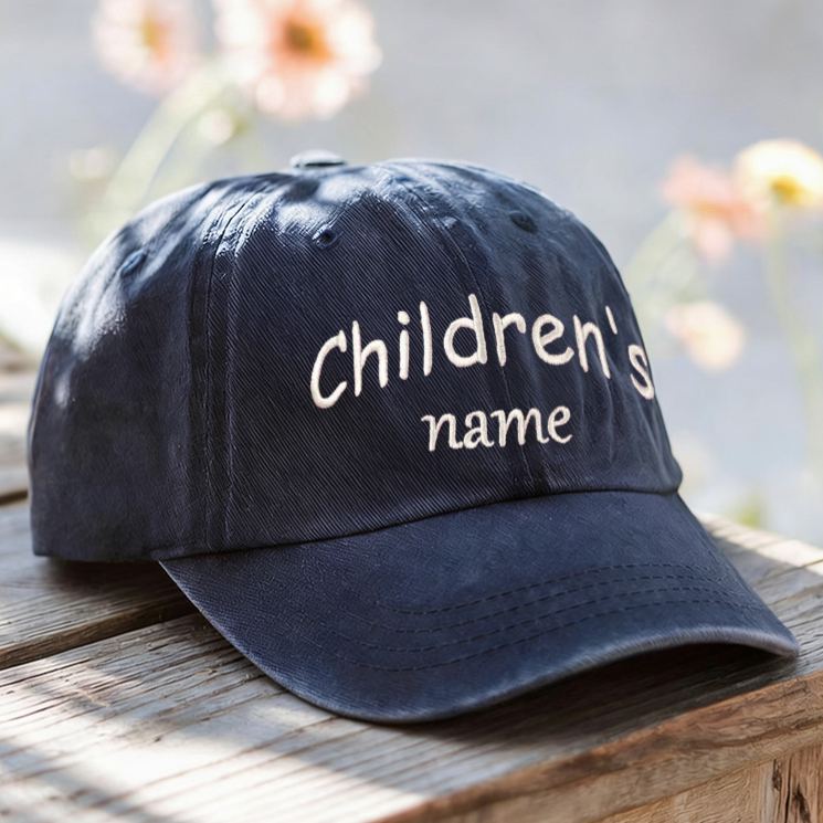 Personalized Embroidered Denim Hat For Kids With Custom Name Graphic kid Baseball Cap
