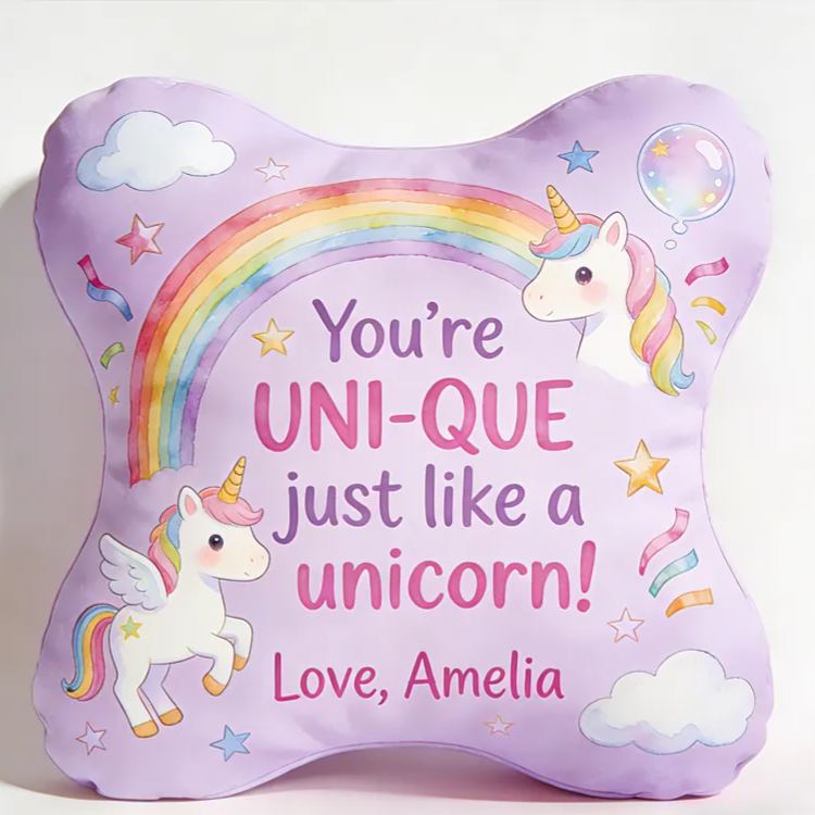 Personalized Cute Dream Horse Pillow For Girls With Rainbow Theme And Sweet Message Graphic 3D Print Pillow
