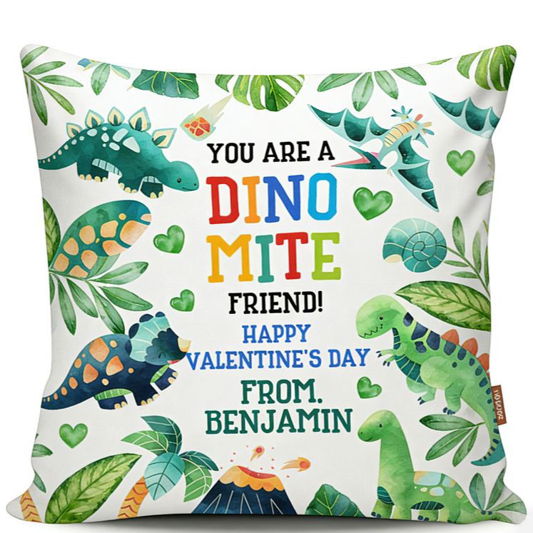 Personalized Colorful Dinosaur Pillow For Kids With Cute Theme Graphic 3D Print Pillow