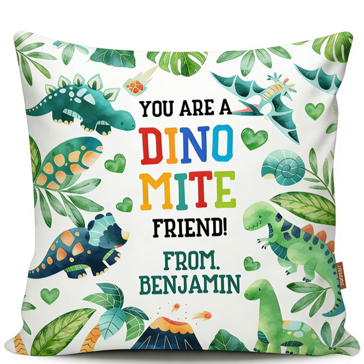 Personalized Colorful Dinosaur Pillow For Kids With Cute Theme Graphic 3D Print Pillow