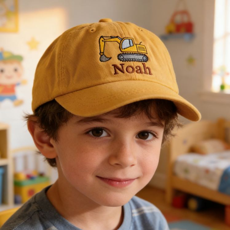 Personalized Adorable Construction Machine Hat For Playtime Adventure kid Baseball Cap