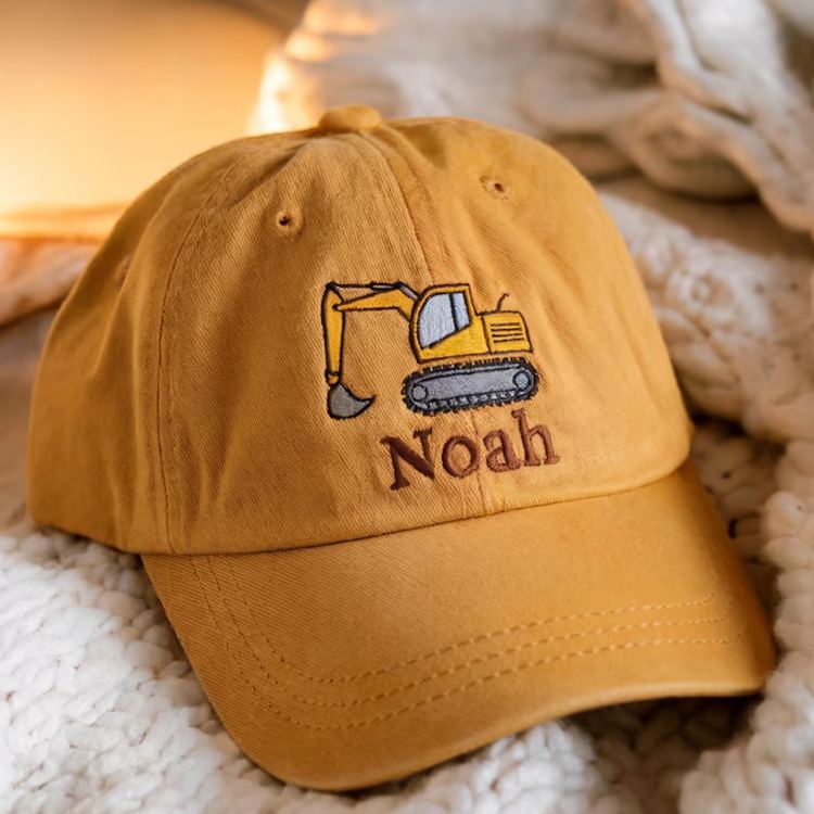 Personalized Adorable Construction Machine Hat For Playtime Adventure kid Baseball Cap