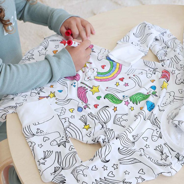 Personalized Dream Horse Rainbow Name Custom Creative Gift Magical Fantasy Style Fun Playful Cozy Dream Cute Kids Art Coloring Adventure Joyful Colorable Two Piece Pajama Set