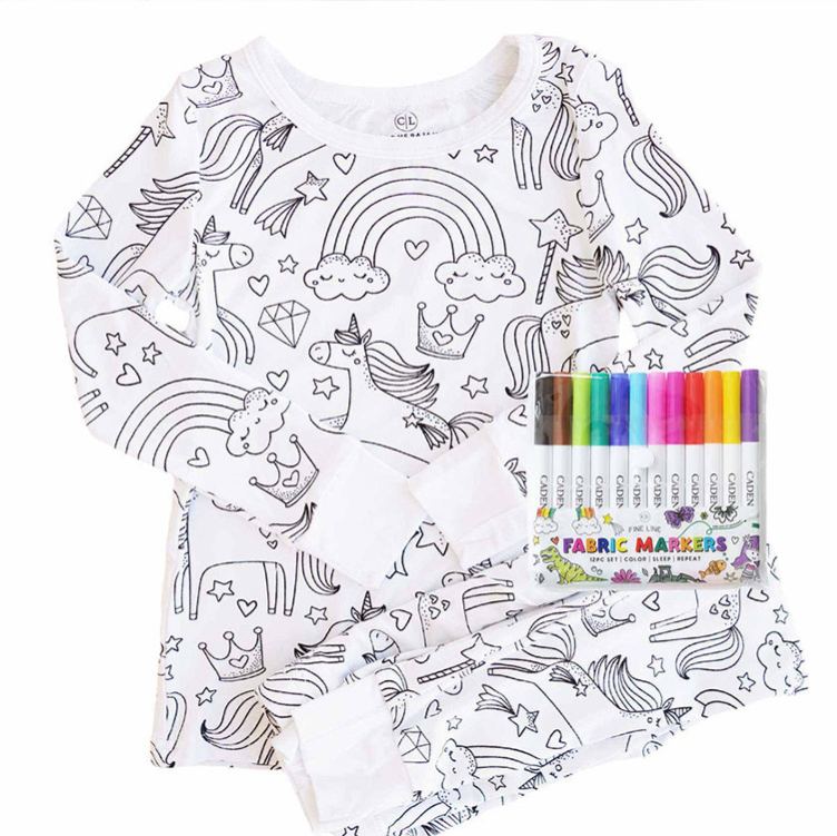 Personalized Dream Horse Rainbow Name Custom Creative Gift Magical Fantasy Style Fun Playful Cozy Dream Cute Kids Art Coloring Adventure Joyful Colorable Two Piece Pajama Set