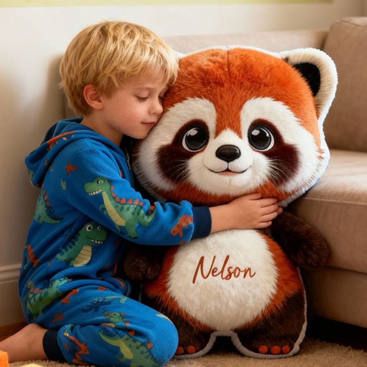 Personalized Red Panda Name Custom Soft Decorative Gift Forest Animal Style Cute Cuddly Cozy Kid Room Warm Hug Lovely Wildlife Adventure Friend Graphic 3D Print Pillow