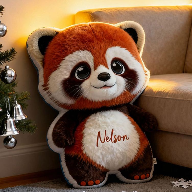 Personalized Red Panda Name Custom Soft Decorative Gift Forest Animal Style Cute Cuddly Cozy Kid Room Warm Hug Lovely Wildlife Adventure Friend Graphic 3D Print Pillow
