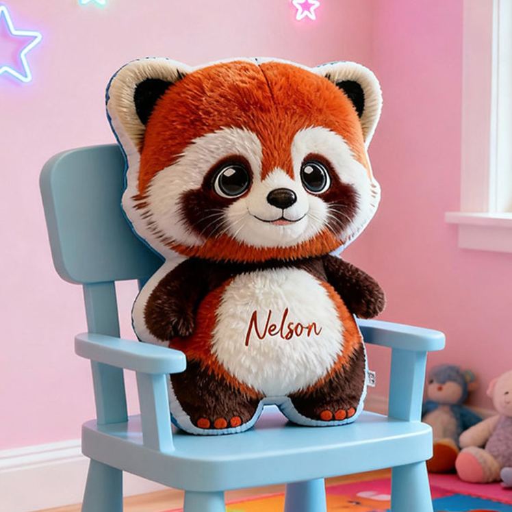 Personalized Red Panda Name Custom Soft Decorative Gift Forest Animal Style Cute Cuddly Cozy Kid Room Warm Hug Lovely Wildlife Adventure Friend Graphic 3D Print Pillow