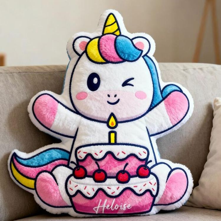 Personalized Dream Horse Cake Name Custom Soft Decorative Gift Rainbow Sweet Style Cute Magical Dream Lovely Pony Cozy Bedroom Fun Princess Room Graphic 3D Print Pillow