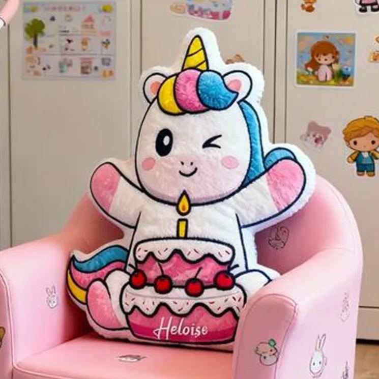 Personalized Dream Horse Cake Name Custom Soft Decorative Gift Rainbow Sweet Style Cute Magical Dream Lovely Pony Cozy Bedroom Fun Princess Room Graphic 3D Print Pillow