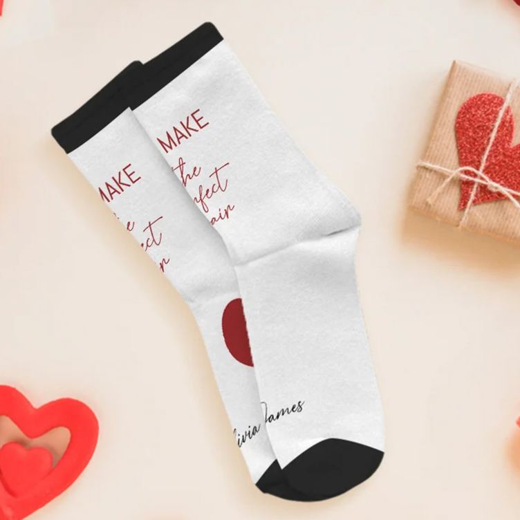 Personalized Couple We Make the Perfect Pair Socks with Name Custom Girlfriend Boyfriend Socks Valentines Day Gift for Him Her Anniversary Gift