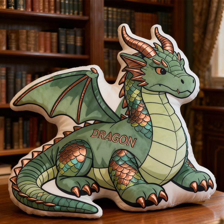 Personalized Red Dragon Fire Custom Name Soft Decorative Gift Fantasy Creature Style Cozy Bedroom Brave Power Mystic Adventure Magic Graphic 3D Print Pillow