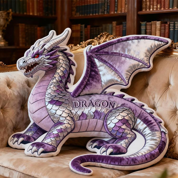 Personalized Red Dragon Fire Custom Name Soft Decorative Gift Fantasy Creature Style Cozy Bedroom Brave Power Mystic Adventure Magic Graphic 3D Print Pillow