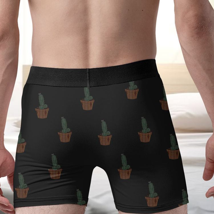 Personalized Girlfriend Wife Face Boxer Brief Succulent This Men Underwear with Woman Face Portrait Valentines Day Gift for Boyfriend Husband