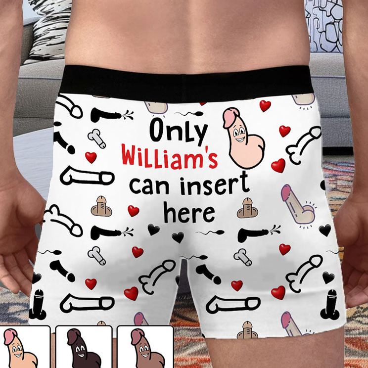 Personalized LGBT Support Men’s Boxer Briefs Custom Funny Boxers for Boyfriend Only You Can Insert Herer Boxer for Lgbtq