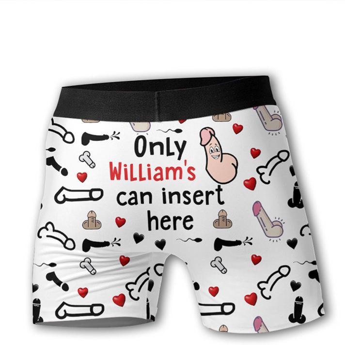 Personalized LGBT Support Men’s Boxer Briefs Custom Funny Boxers for Boyfriend Only You Can Insert Herer Boxer for Lgbtq