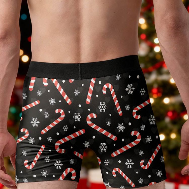 Personalized Girlfriend Wife Face I Licked It So It's Mine Christmas Boxer Briefs Men Underwear with Face Photo Xmas Gift for Him Boyfriend Husband