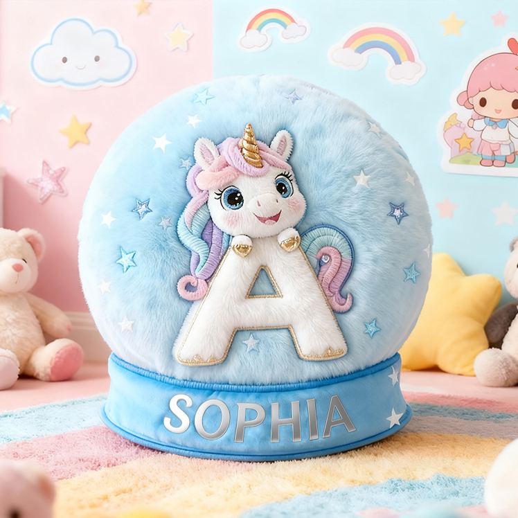 Personalized Initial Letter Shape Custom Name Soft Decorative Gift Magical Princess Style Cozy Girls Room Dream Purple Graphic 3D Print Pillow