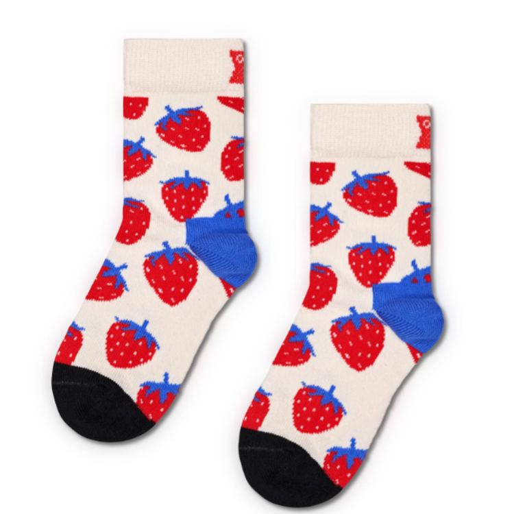 Personalized Red Strawberry Pattern Custom Name Soft Comfortable Warm Cute Fruit Style Cozy Girls Room Sweet Gift Kid Princess Socks