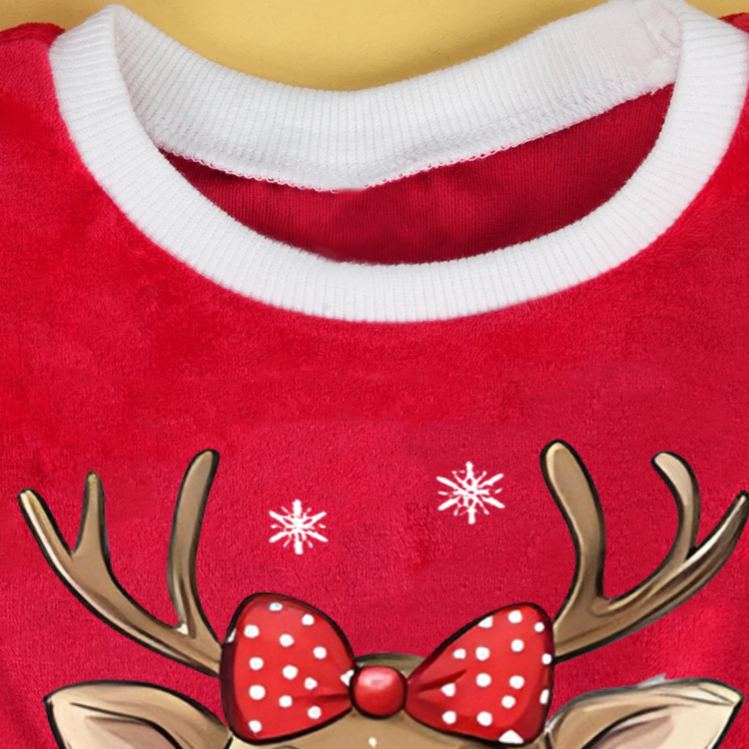Personalized Baby Reindeer Name Custom Holiday Outfit Cute Festive Christmas Party Wear Adorable Winter Celebration Red Tutu Dress