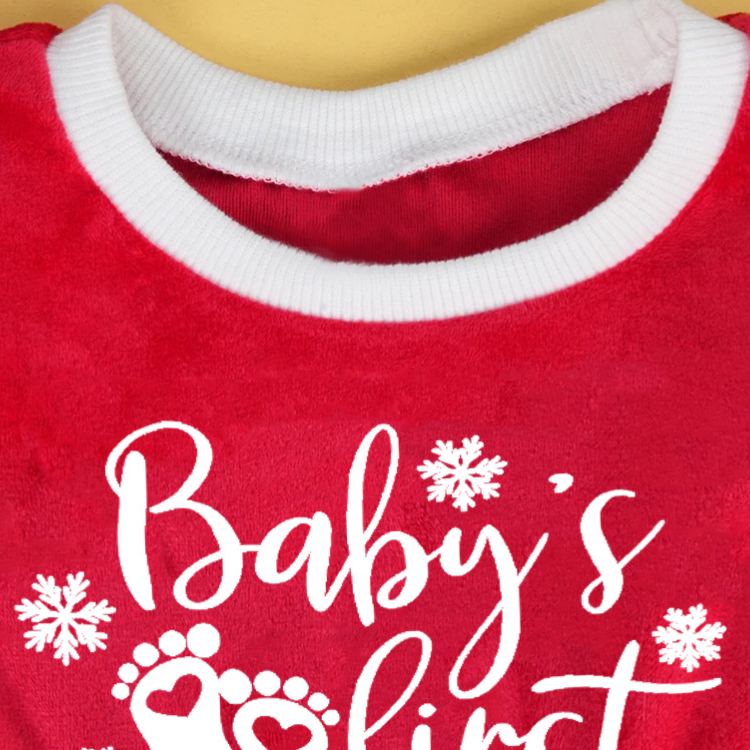 Personalized Baby Girl First Holiday Outfit Custom Name Cute Festive Santa Style Adorable Christmas Party Red Tutu Dress