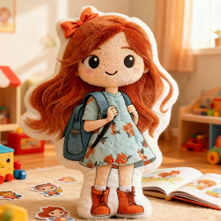 Personalized Boy and Girl Image Custom Kids Gift Cute Soft Plush Decorative Pillow Gift for Kids 