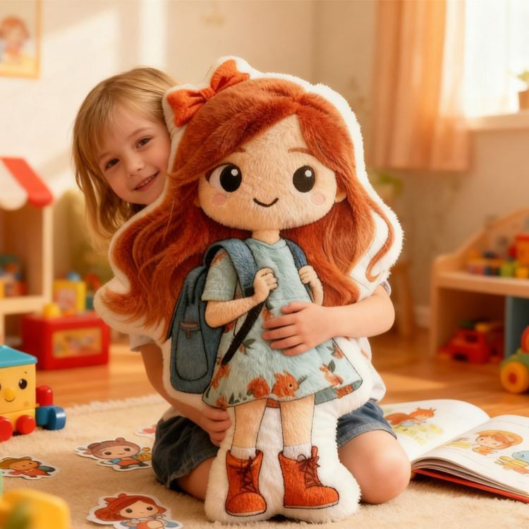 Personalized Boy and Girl Image Custom Kids Gift Cute Soft Plush Decorative Pillow