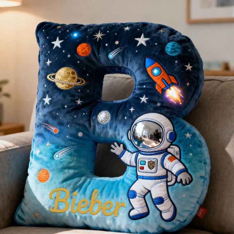 Personalized Astronaut Space Galaxy Name Custom Kids Gift Adventure Rocket Starry Sky Decorative Graphic 3D Print Pillows