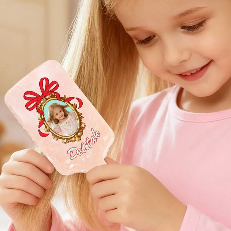 Personalized Photo Hair Brush Anti-Static Massage Comb with Name Bachelorette Party Birthday Christmas Gift for Daughter Girl
