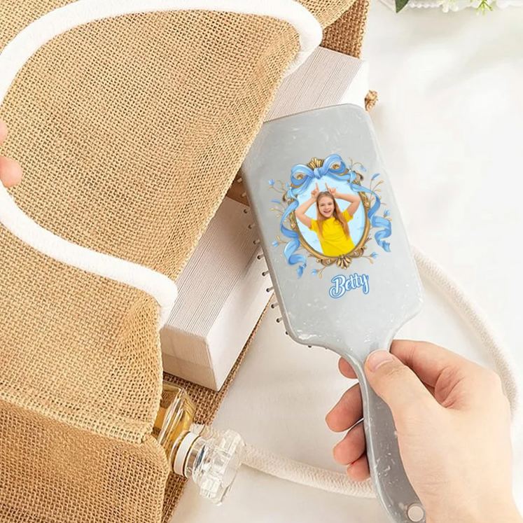 Personalized Photo Hair Brush Anti-Static Massage Comb with Name Bachelorette Party Birthday Christmas Gift for Daughter Girl