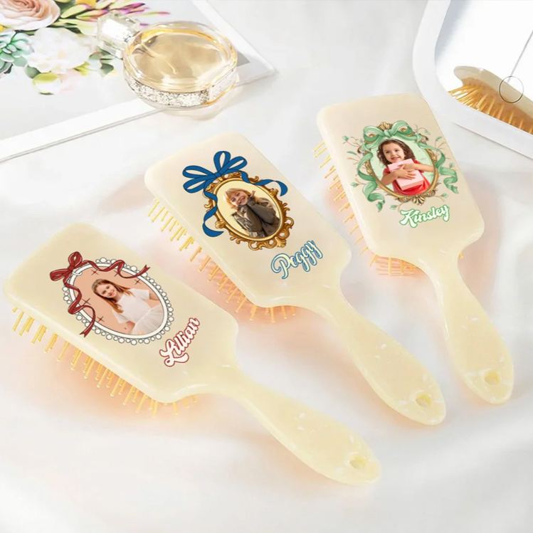 Personalized Photo Hair Brush Anti-Static Massage Comb with Name Bachelorette Party Birthday Christmas Gift for Daughter Girl