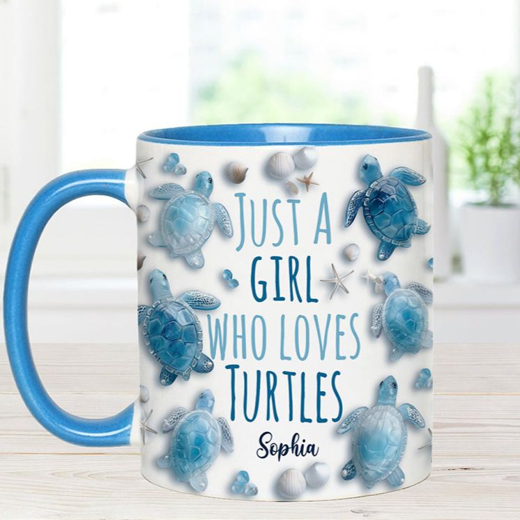 Personalized Turtle Lover Mug Set with Charming Turtle Graphics and Custom Name for Turtle Enthusiasts Mug